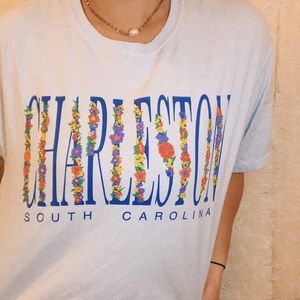 Charleston SC. Comfort Colors baby blue tee